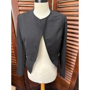Forever 21 Black Open Front Blazer Jacket with Side Zippers Small